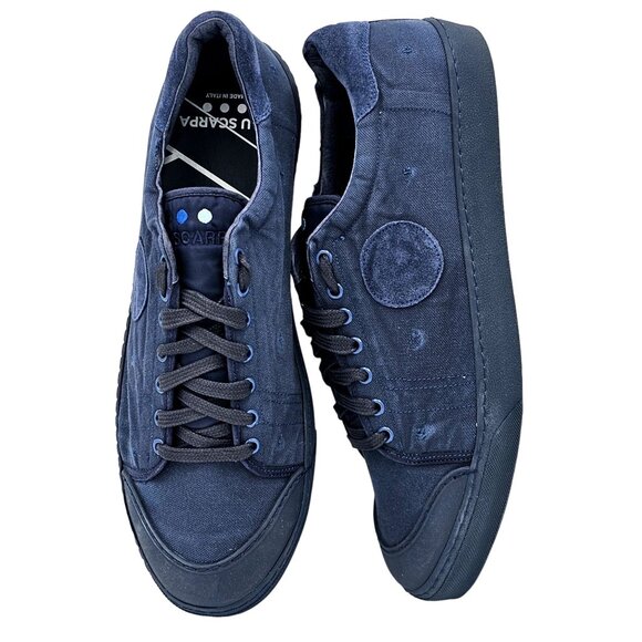 NEW Blue Scarpa Italy Mens 15 Navy Blue Casual Shoes Italian Low Sneakers Tennis - Picture 4 of 14